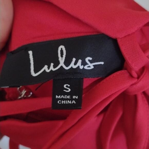 NWT Lulus Play On Curves Red Backless Scalloped Mini Dress S Sleeveless - Picture 9 of 14